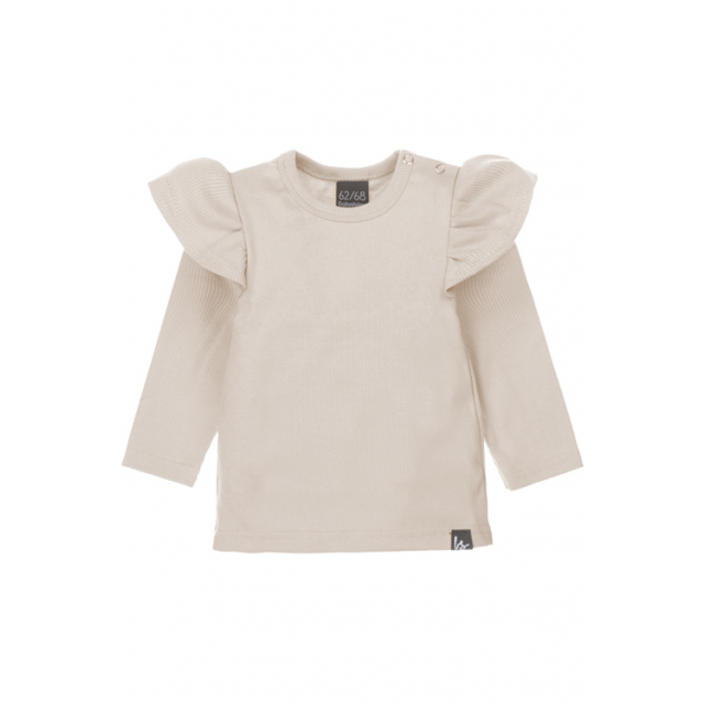 Ruffle longsleeve rib sand