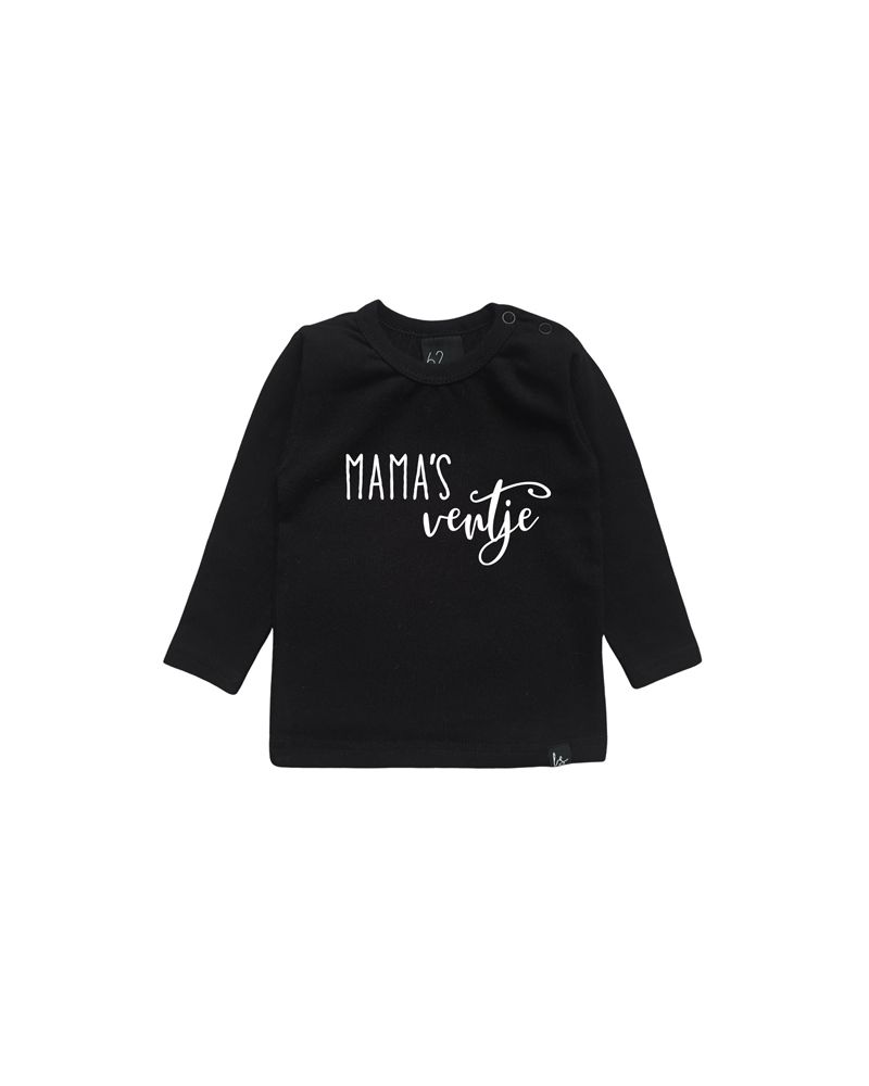 Mama's ventje longsleeve shirt Zwart/Wit
