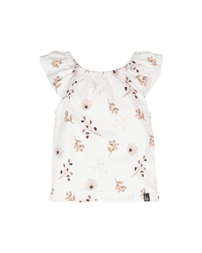 Loose fit ruffle top soft branches