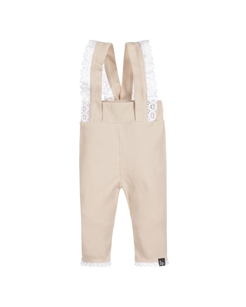 Ruffle salopette light beige