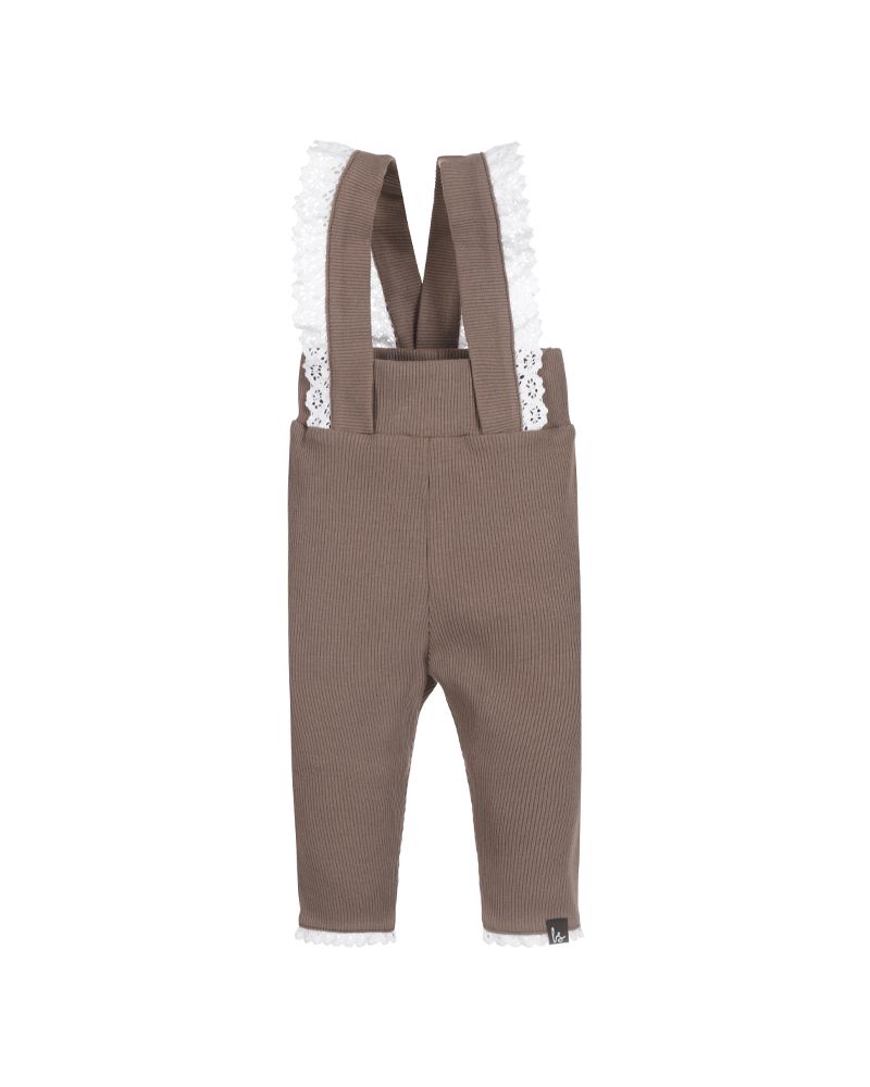 Ruffle salopette taupe