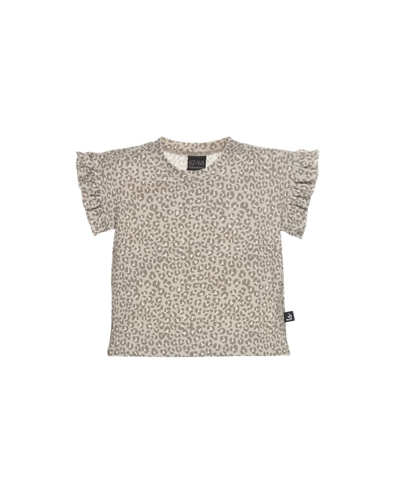 Butterfly t-shirt leopard grey sand