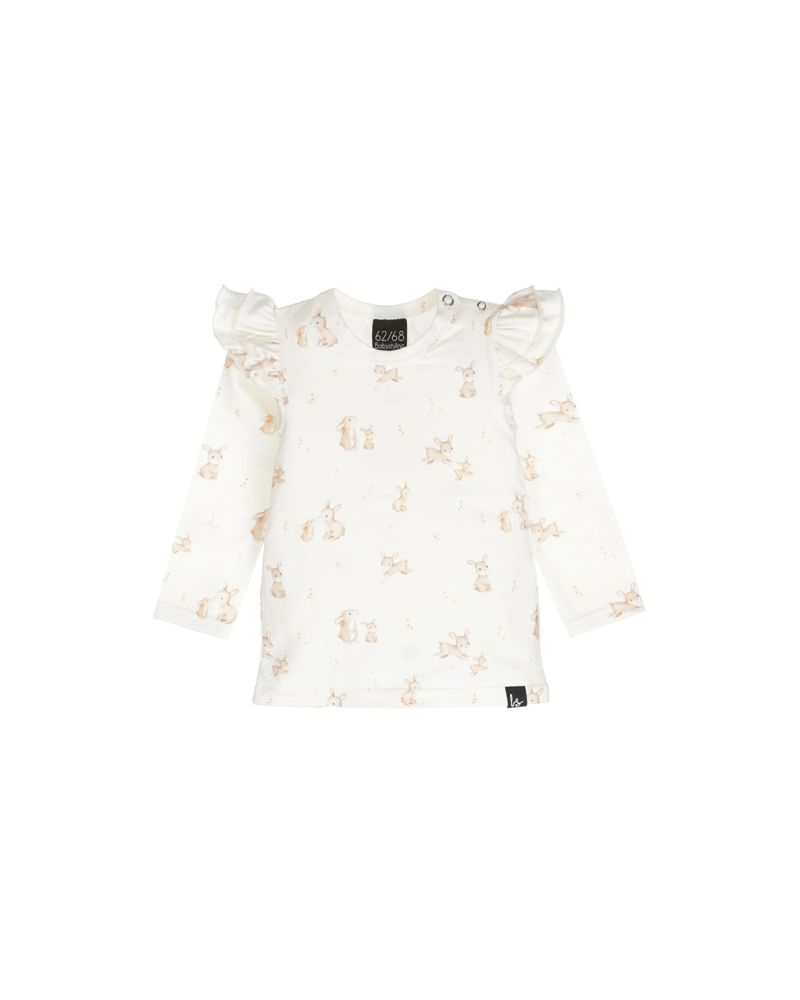 Double ruffle longsleeve rabbits offwhite