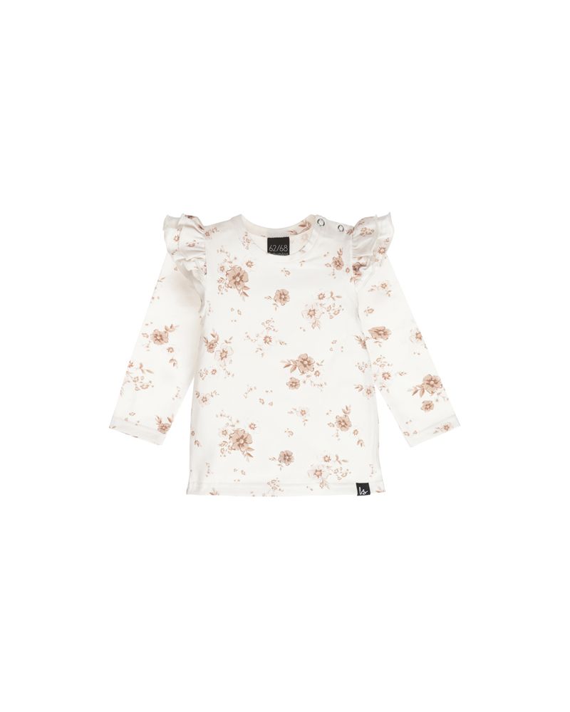 Double ruffle longsleeve rose frieda off-white
