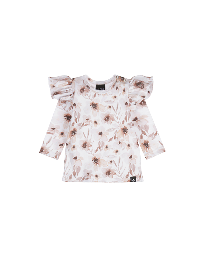 Ruffle longsleeve elle cream rib