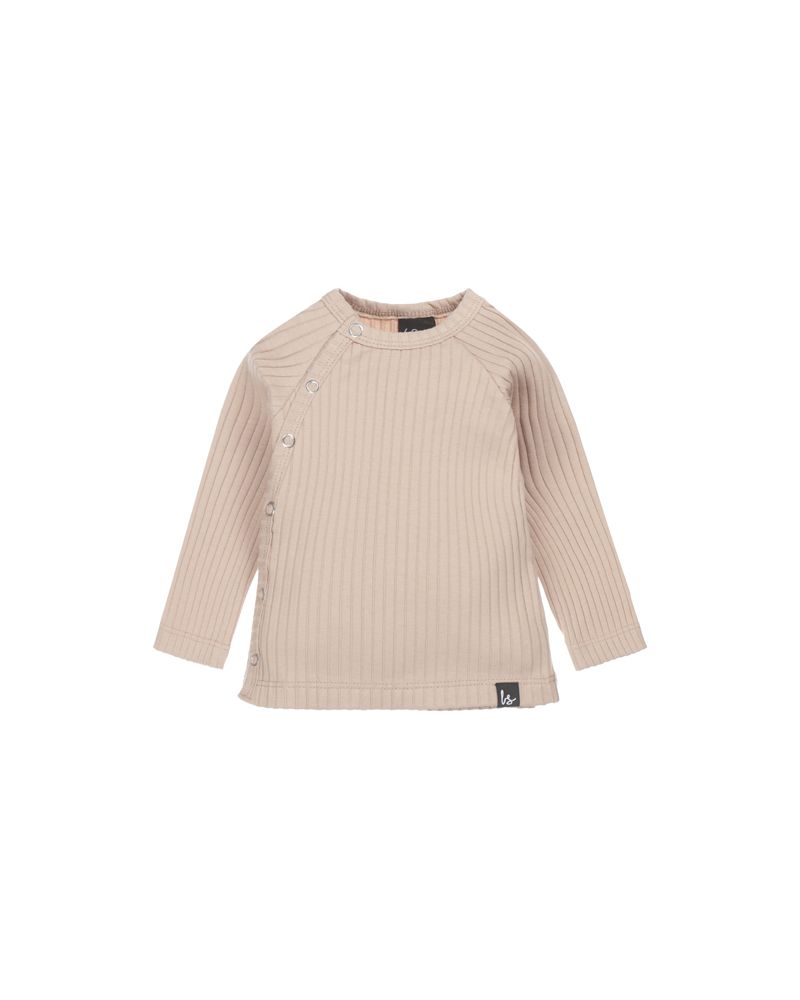 Overslag longsleeve groovy rib (almond)