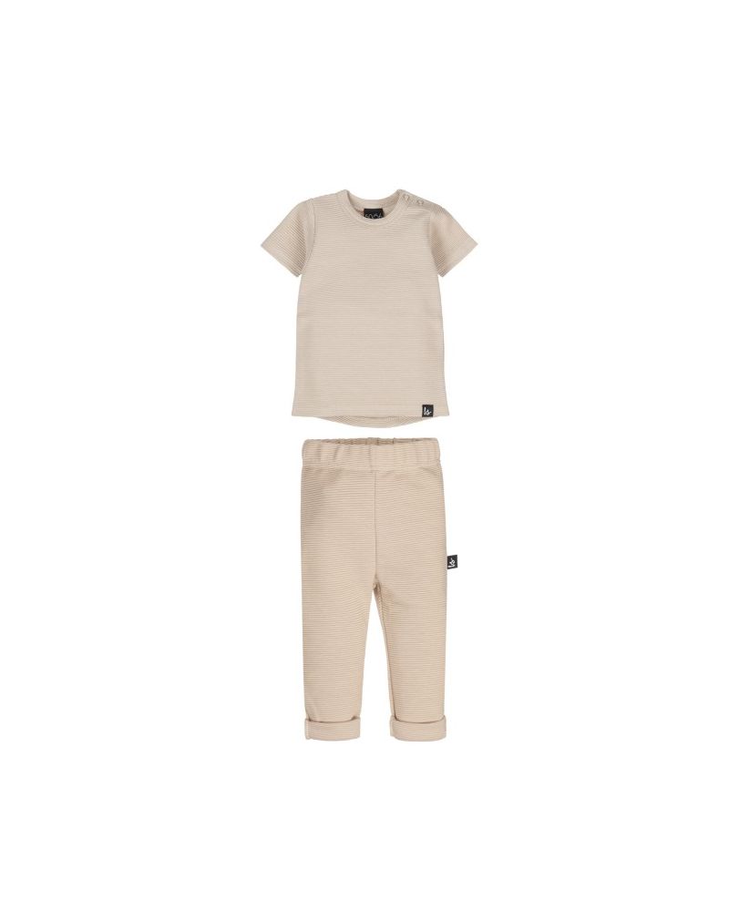 Outfit rib bottom beige