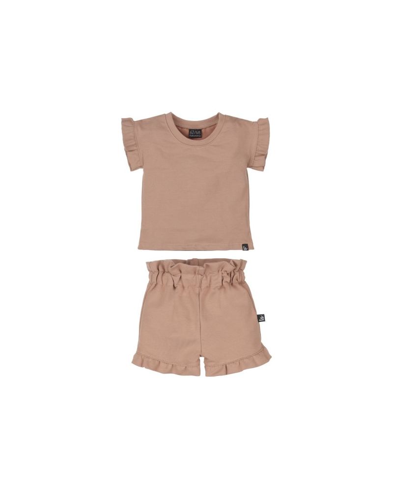 Outfit ruffle summer set clay pink