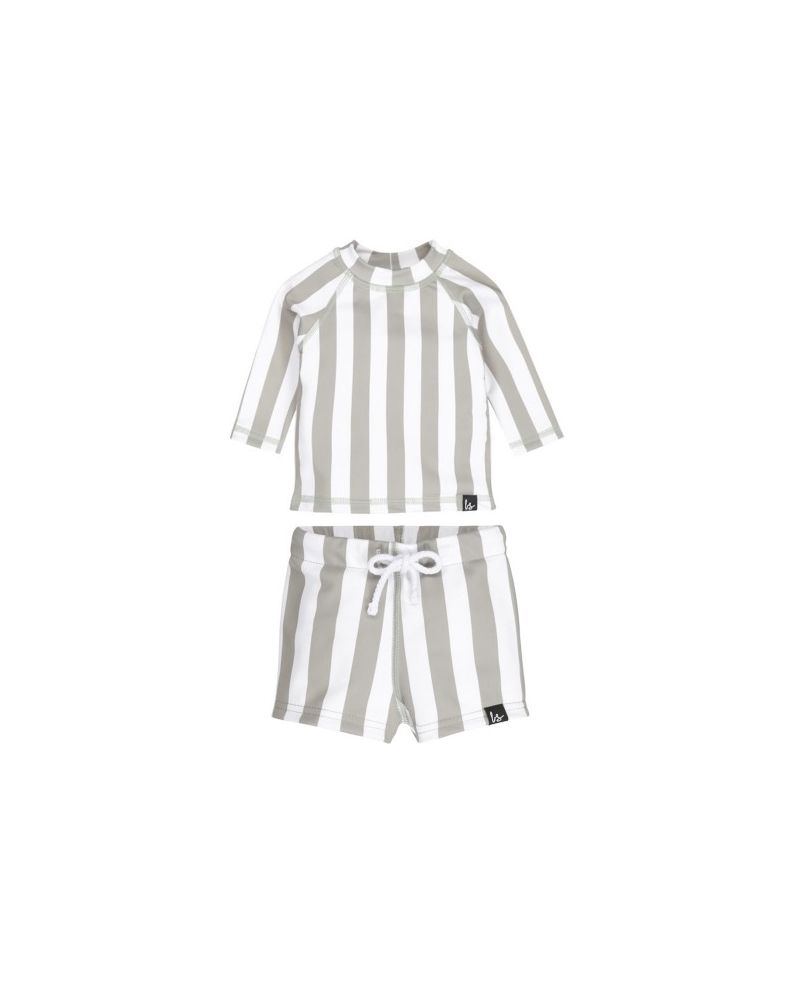Outfit UV-zwemset vertical stripes green