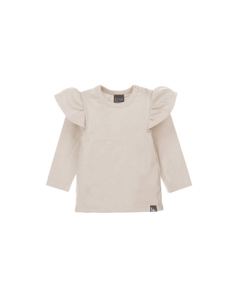 Ruffle longsleeve rib sand