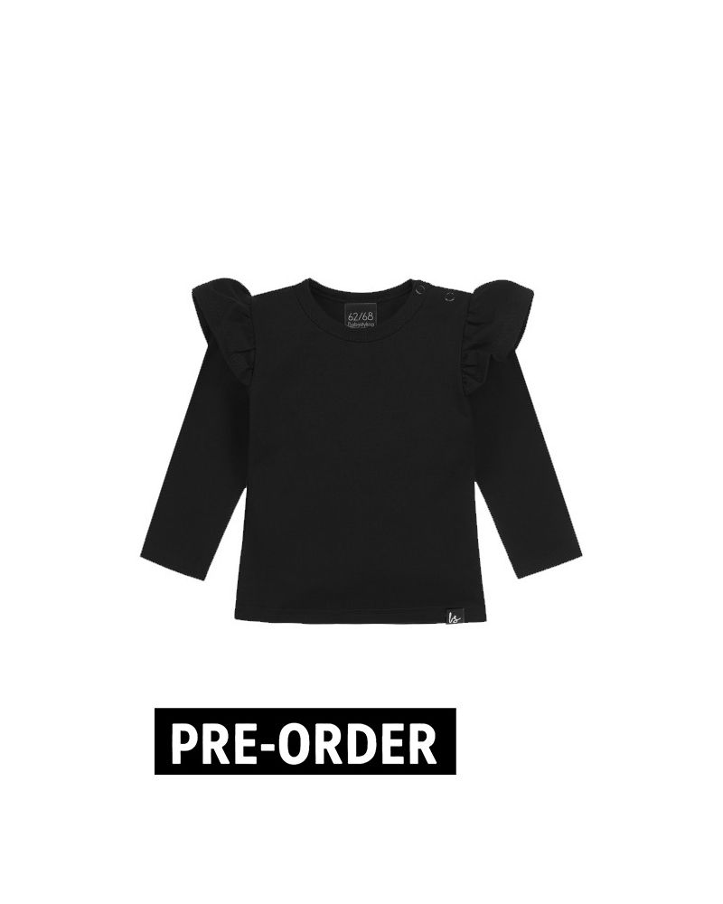 Ruffle longsleeve zwart