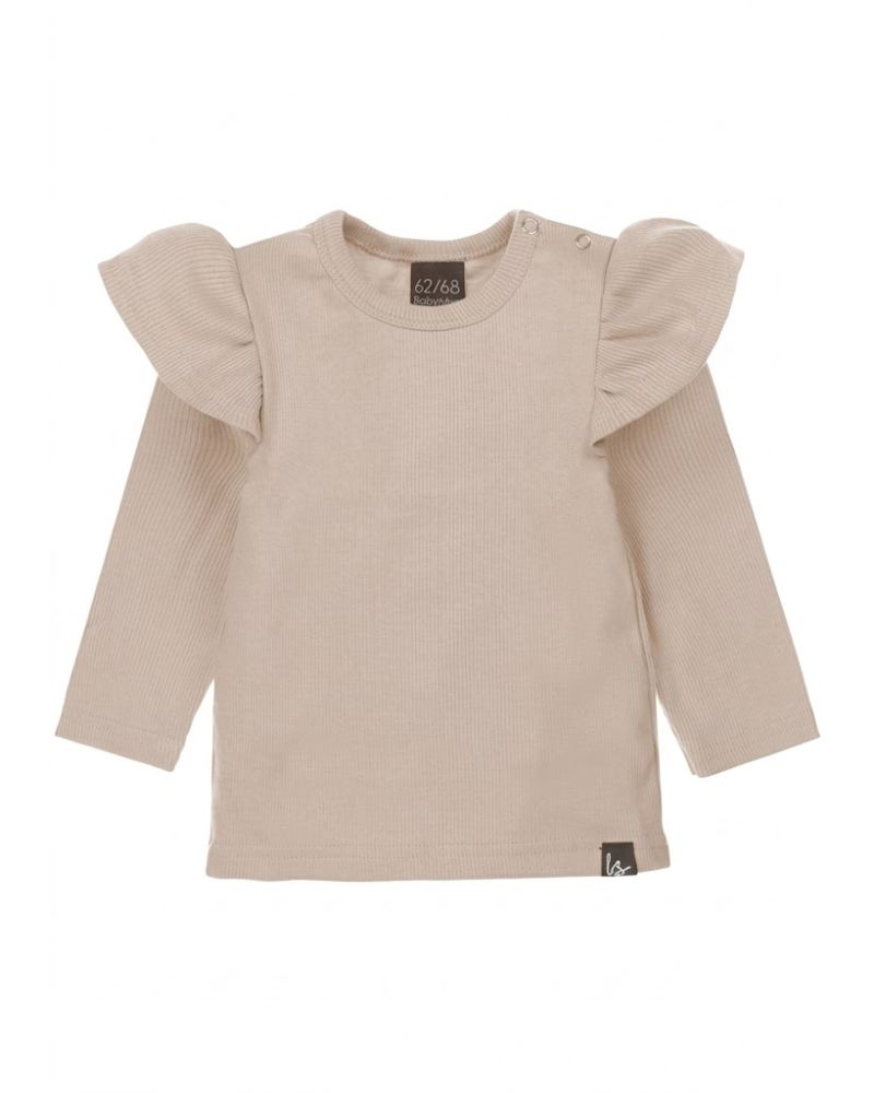 Ruffle longsleeve almond