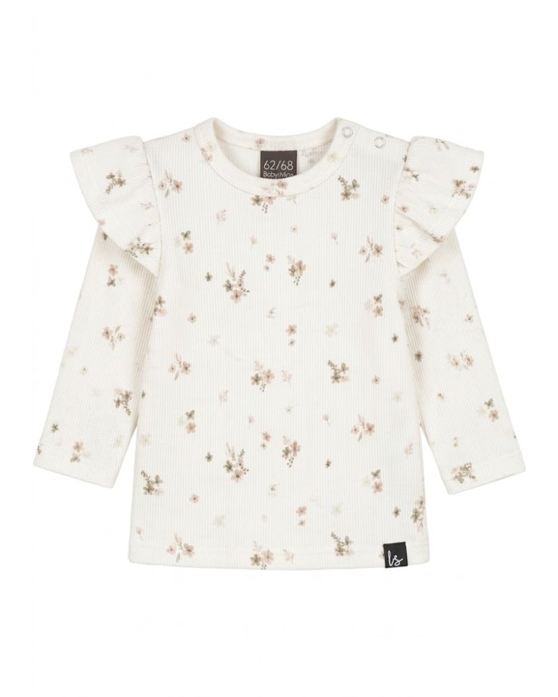 Ruffle longsleeve karla flowers (off white)
