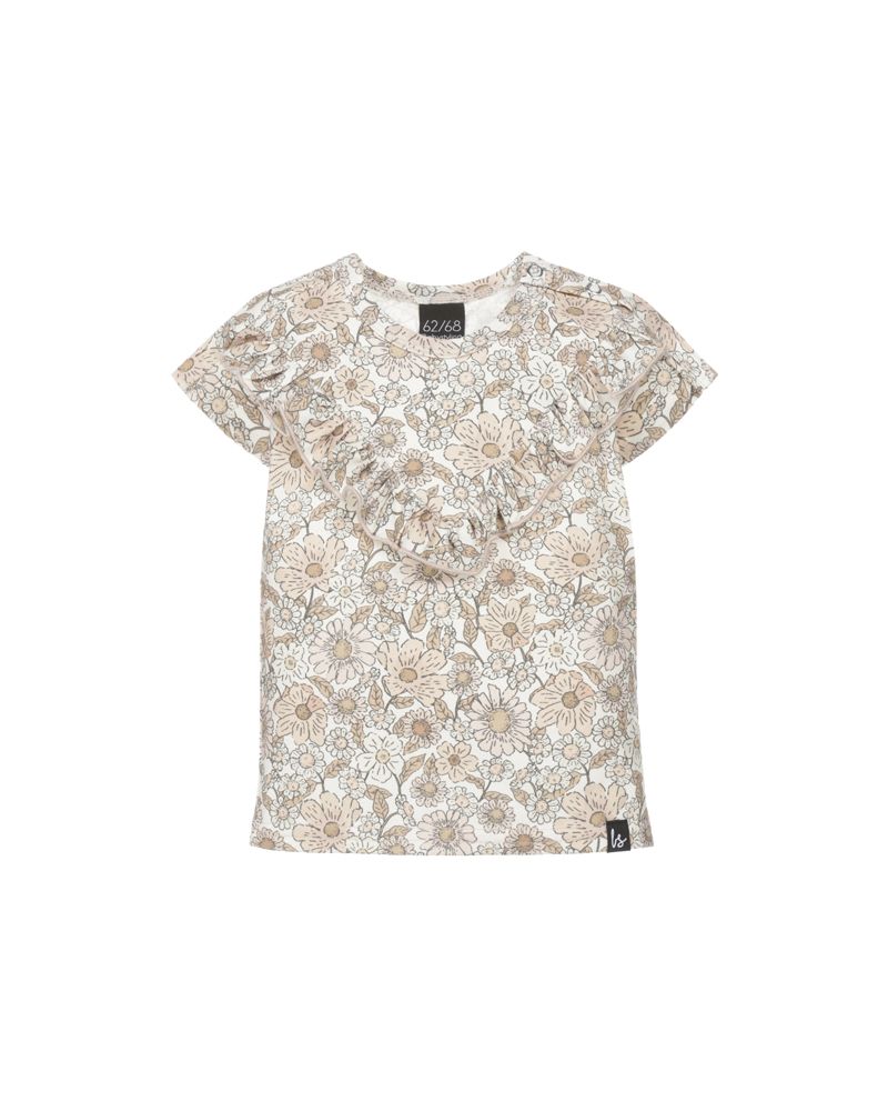 V-shape ruffle t-shirt vintage garden
